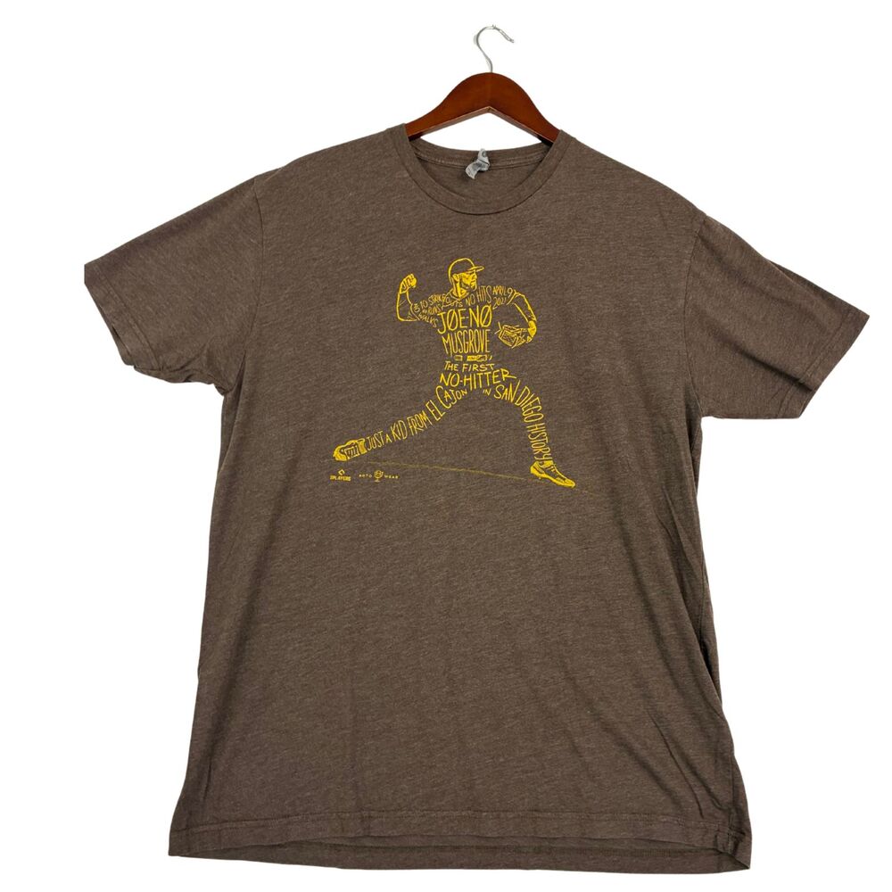 Next Level Joe No Musgrove No Hitter Padres Baseball T Shirt Mens XL Brown Tee